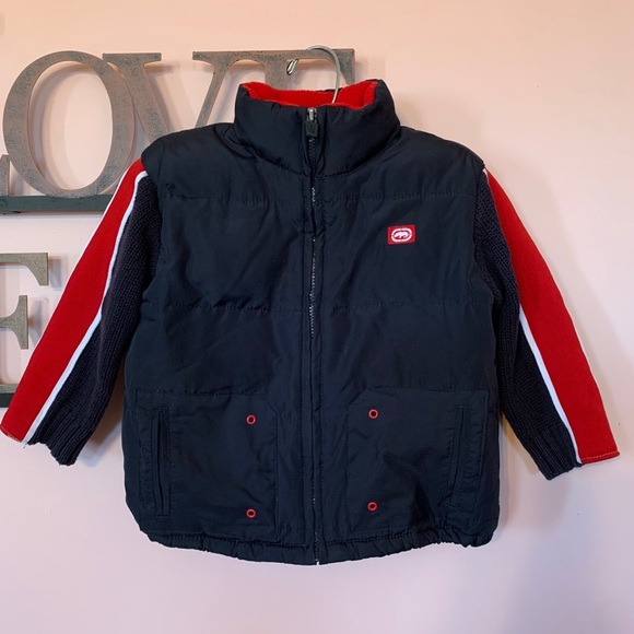Ecko Unlimited Other - Ecko Unltd Puffer Coat Navy Blue/Red